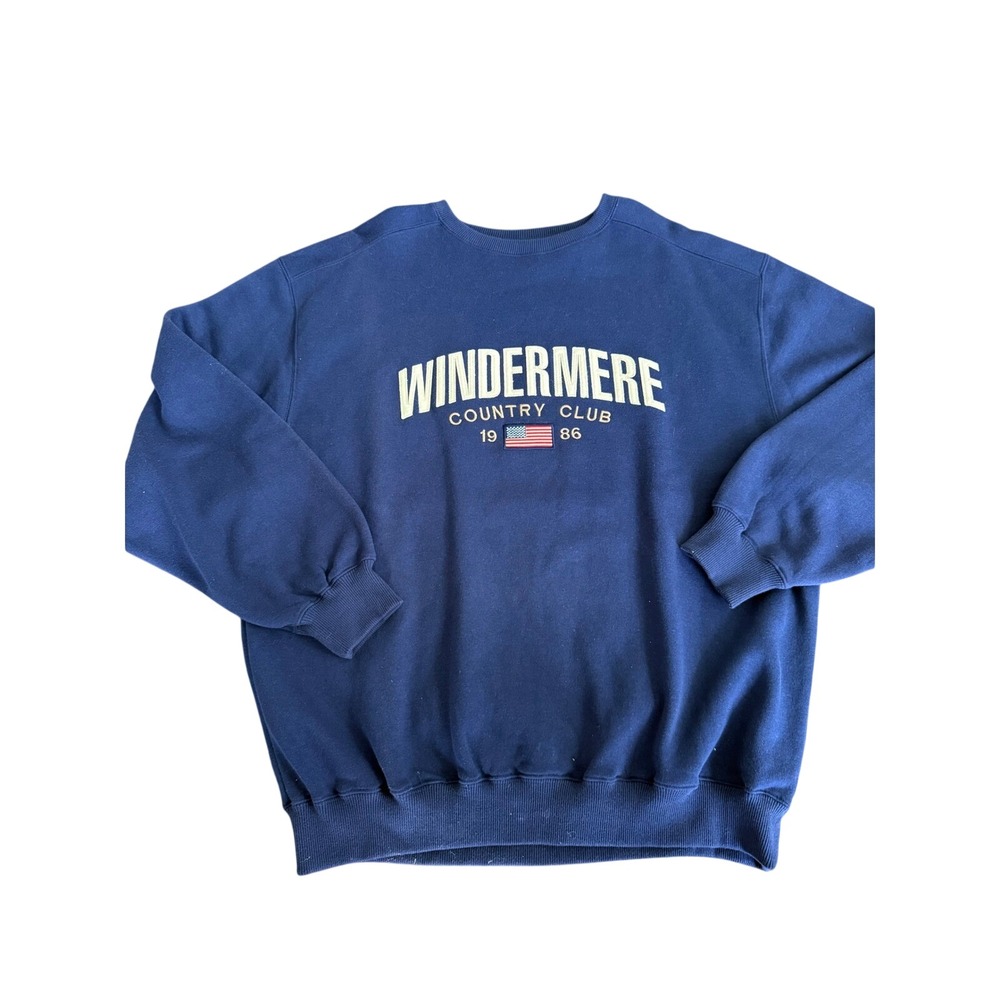 Page & Tuttle Windermere Country Club Sweatshirt Navy Blue Cotton Mens L Large - Picture 2 of 9